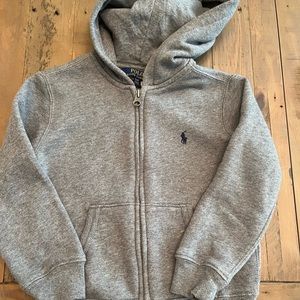 Grey, Ralph Lauren, Cotton zip up hoodie. Toddler Boys 4T